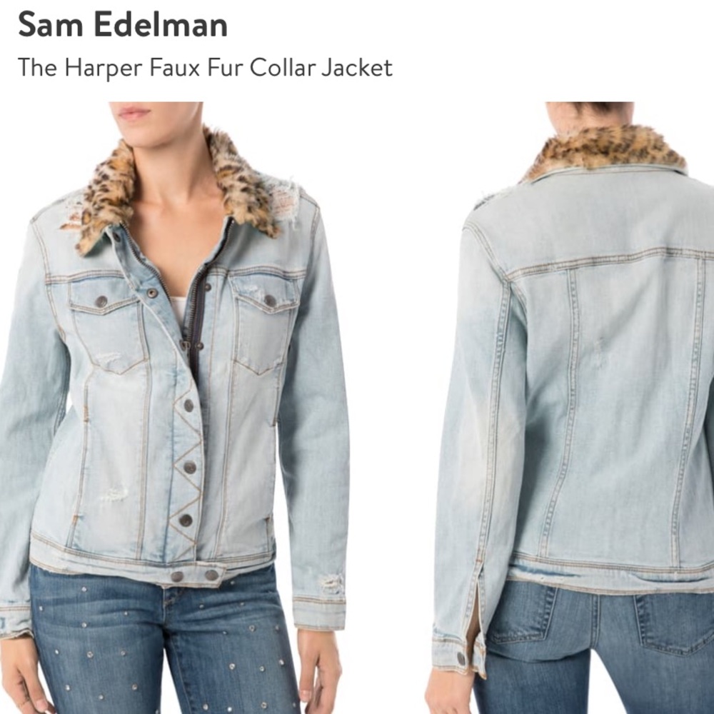 Sam Edelman “The Harper Faux Fur Collar Jacket”